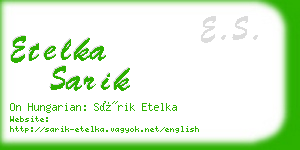 etelka sarik business card